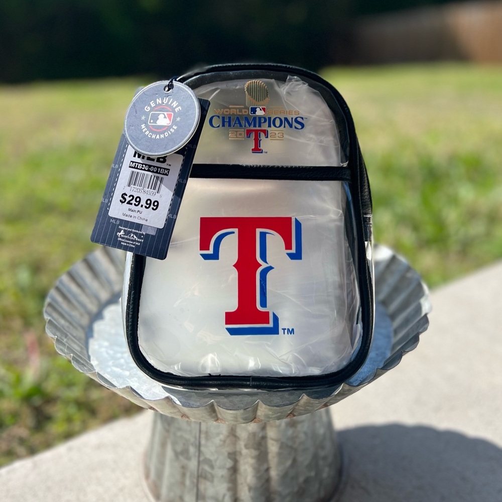 NEW Texas Rangers MLB Clear Stadium Mini Backpack With Black Trim